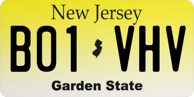 NJ license plate B01VHV
