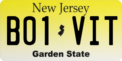 NJ license plate B01VIT