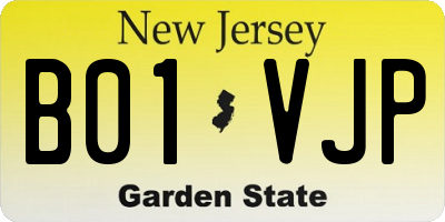 NJ license plate B01VJP