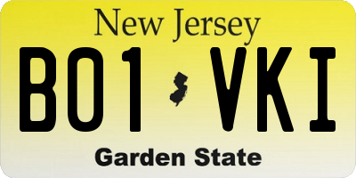 NJ license plate B01VKI