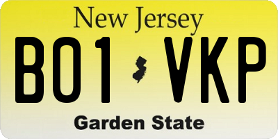 NJ license plate B01VKP