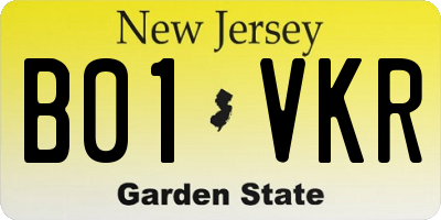 NJ license plate B01VKR