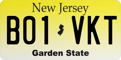 NJ license plate B01VKT