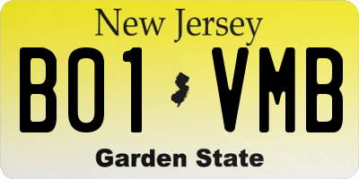 NJ license plate B01VMB