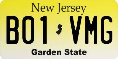 NJ license plate B01VMG