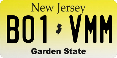 NJ license plate B01VMM