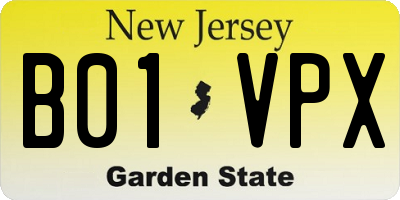 NJ license plate B01VPX