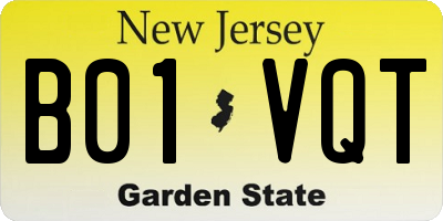 NJ license plate B01VQT