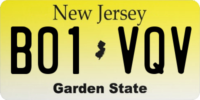 NJ license plate B01VQV