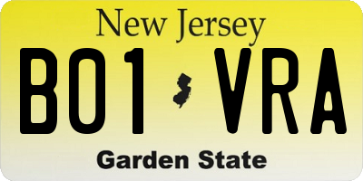 NJ license plate B01VRA
