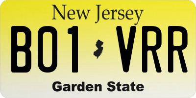 NJ license plate B01VRR