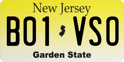 NJ license plate B01VSO