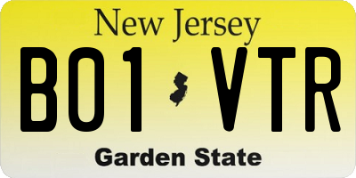 NJ license plate B01VTR
