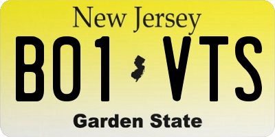 NJ license plate B01VTS