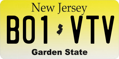 NJ license plate B01VTV