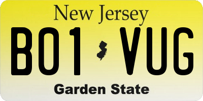 NJ license plate B01VUG