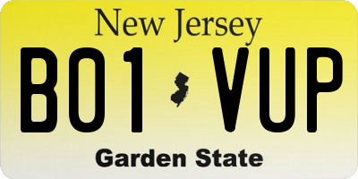 NJ license plate B01VUP
