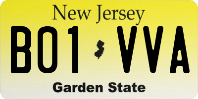 NJ license plate B01VVA