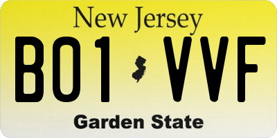 NJ license plate B01VVF