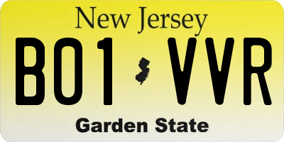 NJ license plate B01VVR