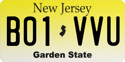 NJ license plate B01VVU