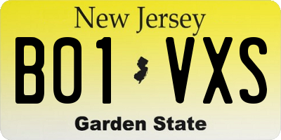 NJ license plate B01VXS