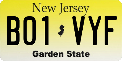 NJ license plate B01VYF