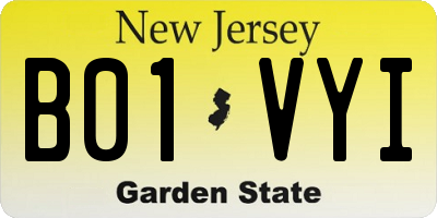 NJ license plate B01VYI