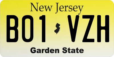 NJ license plate B01VZH