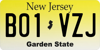 NJ license plate B01VZJ