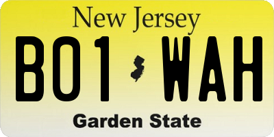 NJ license plate B01WAH