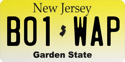 NJ license plate B01WAP