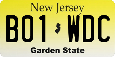 NJ license plate B01WDC
