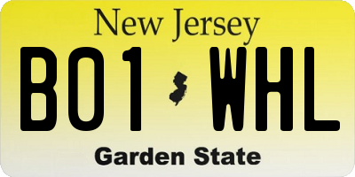 NJ license plate B01WHL