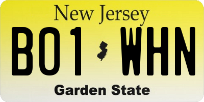 NJ license plate B01WHN