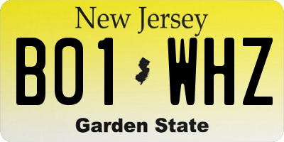 NJ license plate B01WHZ