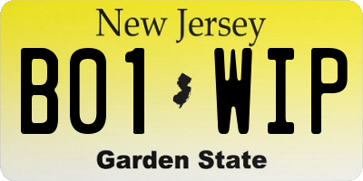 NJ license plate B01WIP