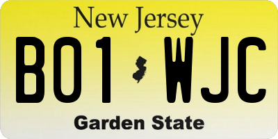 NJ license plate B01WJC