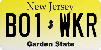 NJ license plate B01WKR