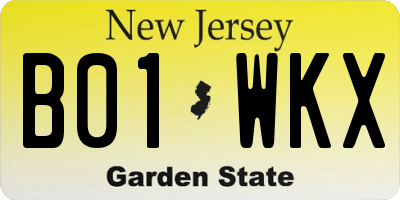 NJ license plate B01WKX