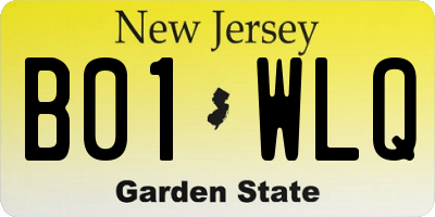 NJ license plate B01WLQ