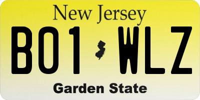 NJ license plate B01WLZ