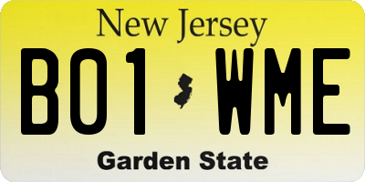 NJ license plate B01WME