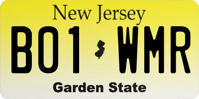 NJ license plate B01WMR