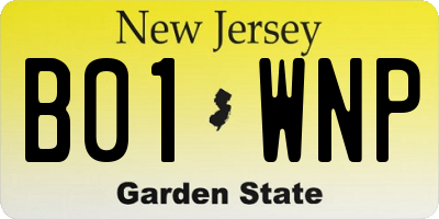 NJ license plate B01WNP