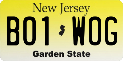 NJ license plate B01WOG