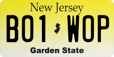 NJ license plate B01WOP