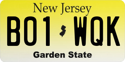NJ license plate B01WQK