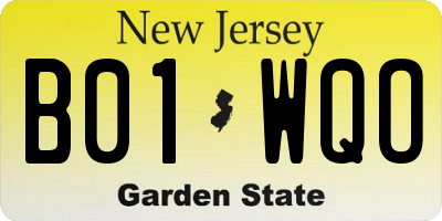 NJ license plate B01WQO