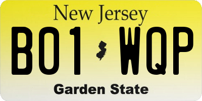 NJ license plate B01WQP